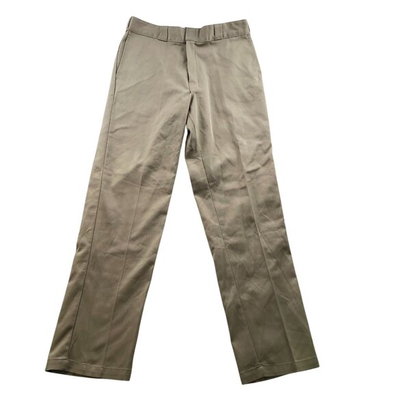 Dickies Mens Work Pants Size 34x34 Flex Khaki Chino Straight Leg Classic Casual - Picture 1 of 16